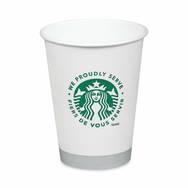 Starbucks Hot Cups, 12oz, White with Green Logo, PK1000 438582